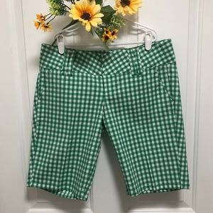 NWOT - Green & White Checked Shorts